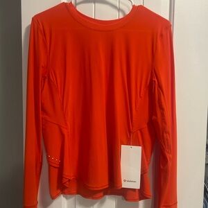 lululemon athletica Women's Orange Long Sleeve Top